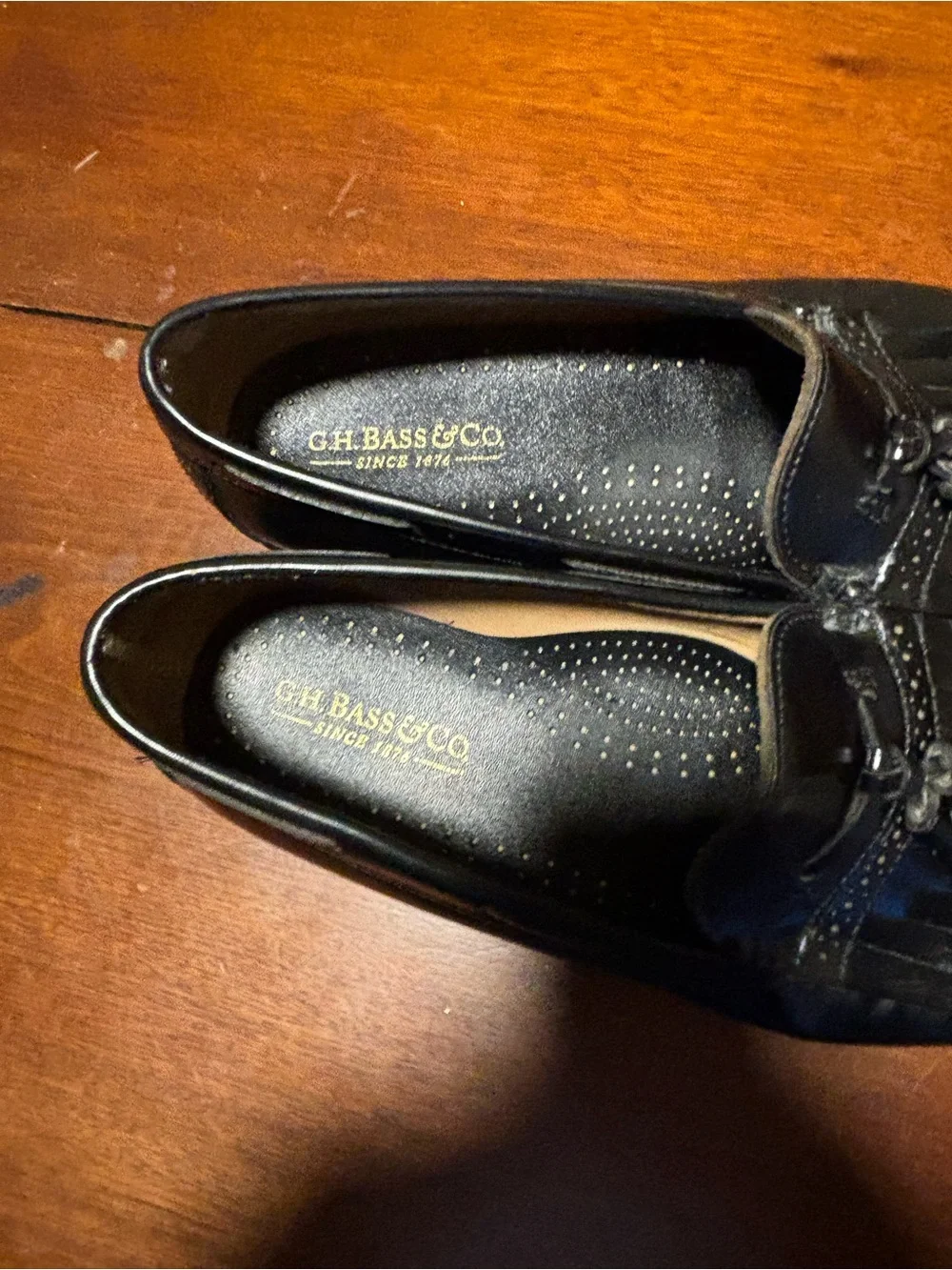 G.H. Bass & Co. Kitties Tassel Loafer Black Leather Size 10.5 D Style 067022
